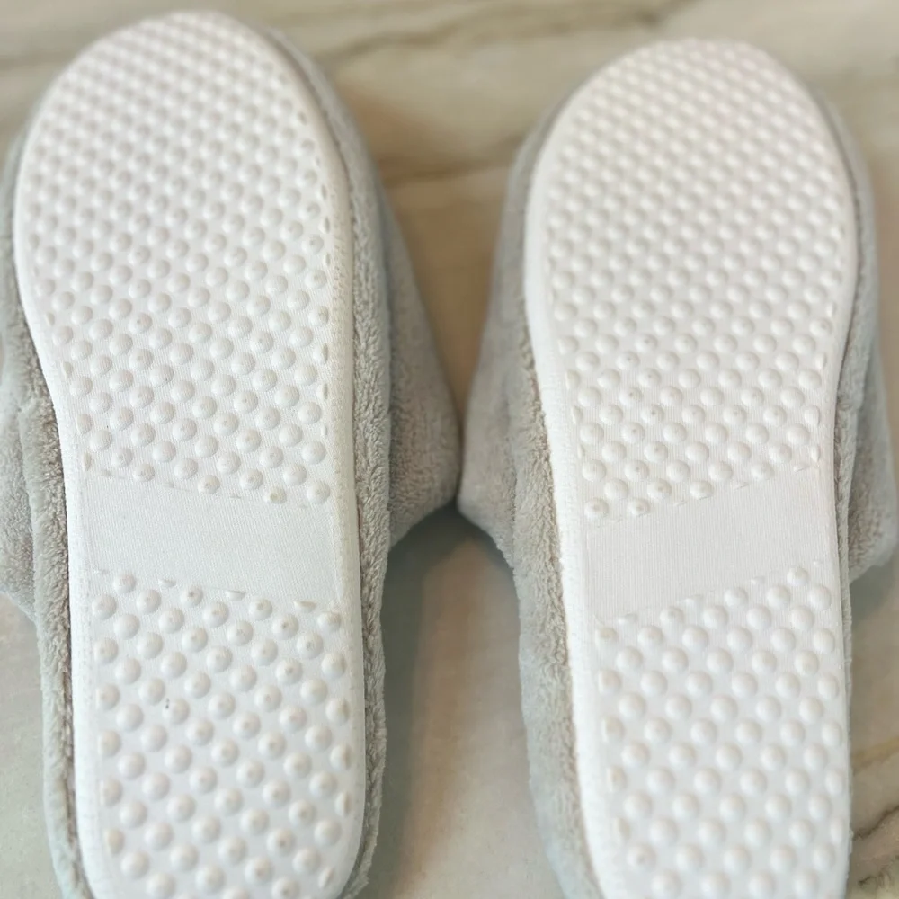 Restoration Hardware Plush Spa Slippers - Sand